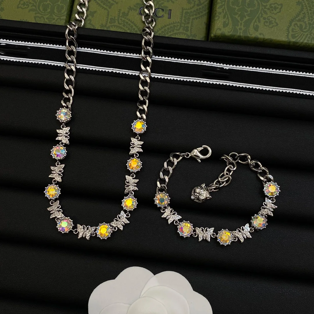 New Arrival High Quality Luxury Famous Brand Inspired Designer GG Lion Head Necklace Bracelet Jewelry Set for Women