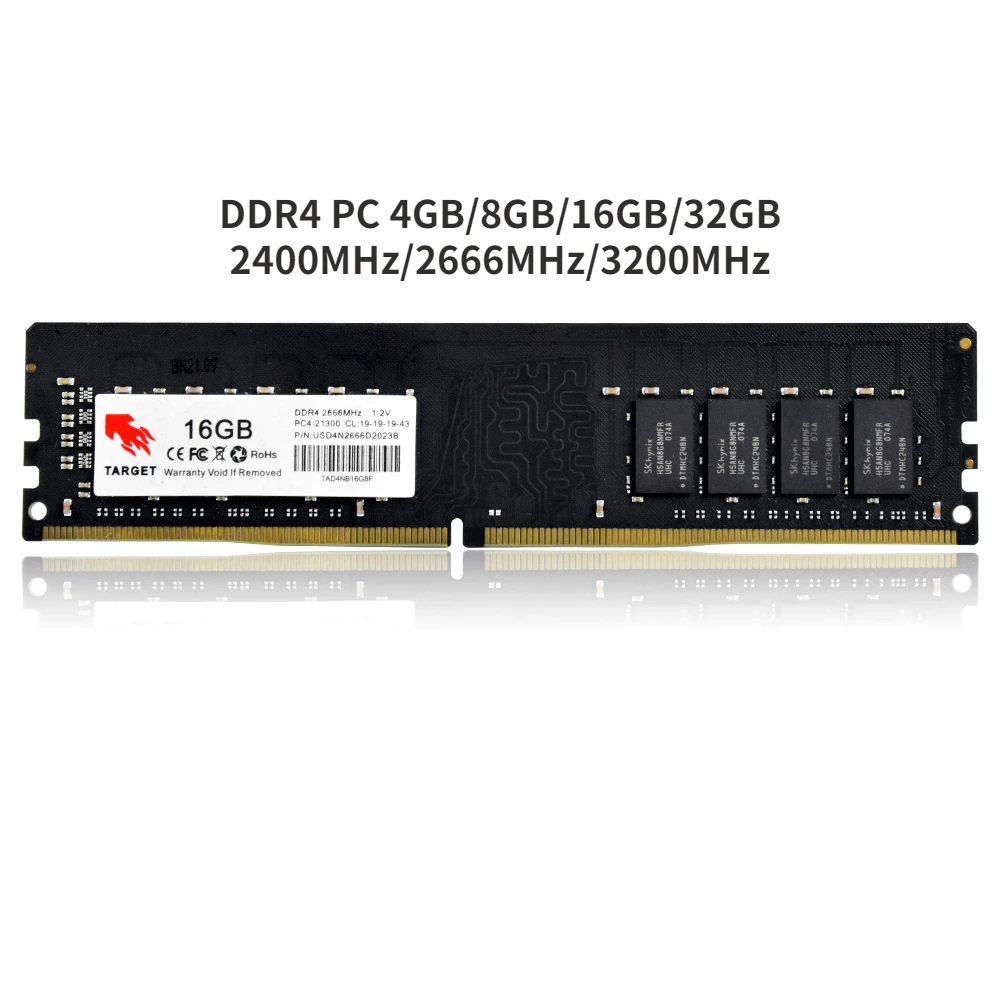 Target DDR Memoria RAM 4gb 8GB 16GB 32GB 64GB RGB DDR3 DDR4 DDR5 1600MHz 2400MHz 2666MHZ 3200MHz ram for gaming laptop PC