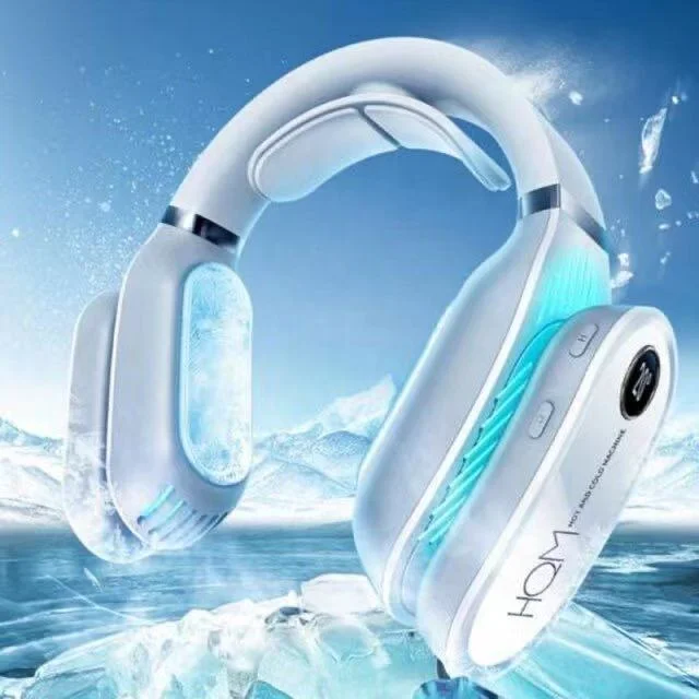 2021 Neck Fan Air Cooler USB Rechargeable Leafless Fans Cooling Conditioner and Warm Heater Wearable Neck Fan