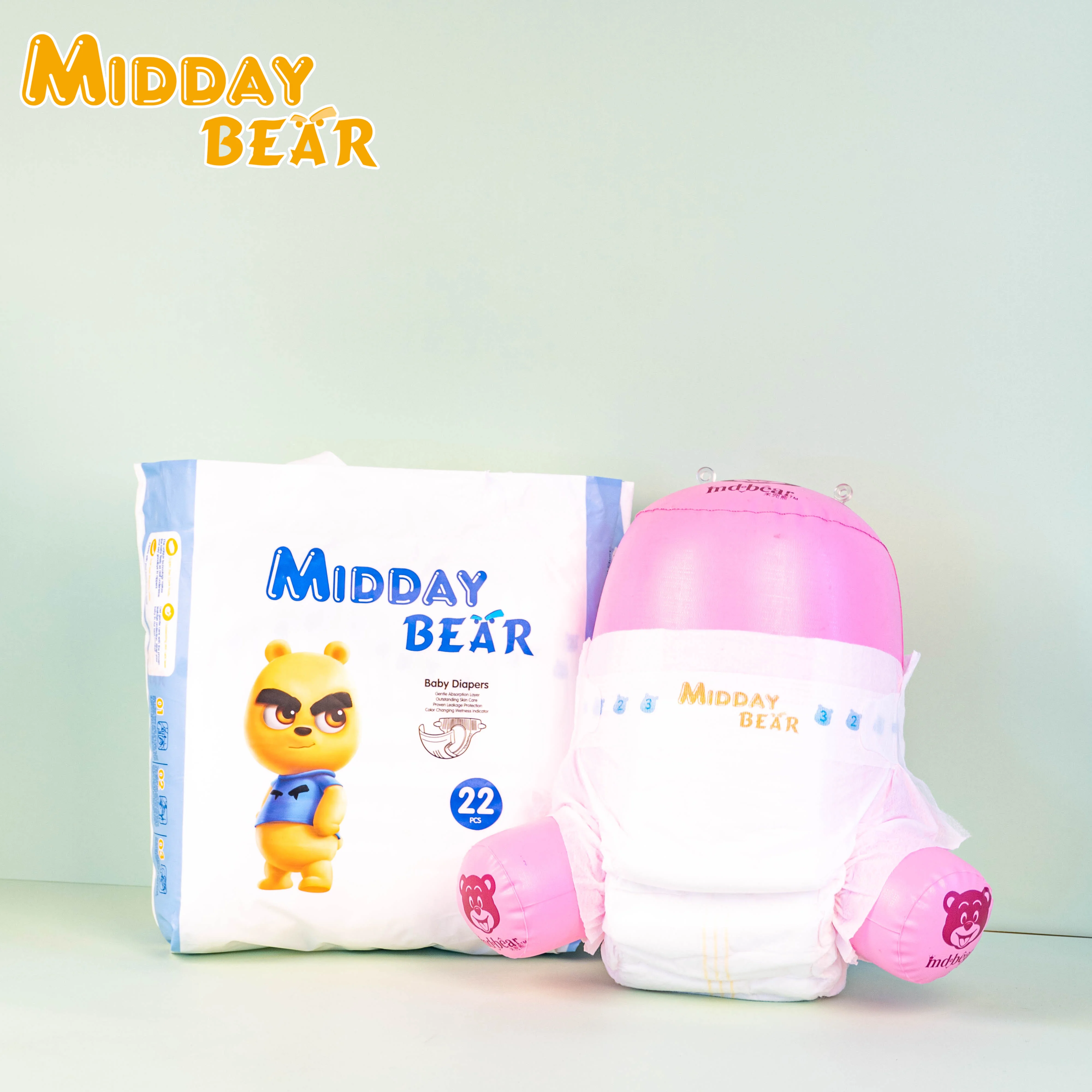 FREE SAMPLE middaybear Brand Newborn Organic Korean Baby Nappy Diapers Wholesale Baby Diapers