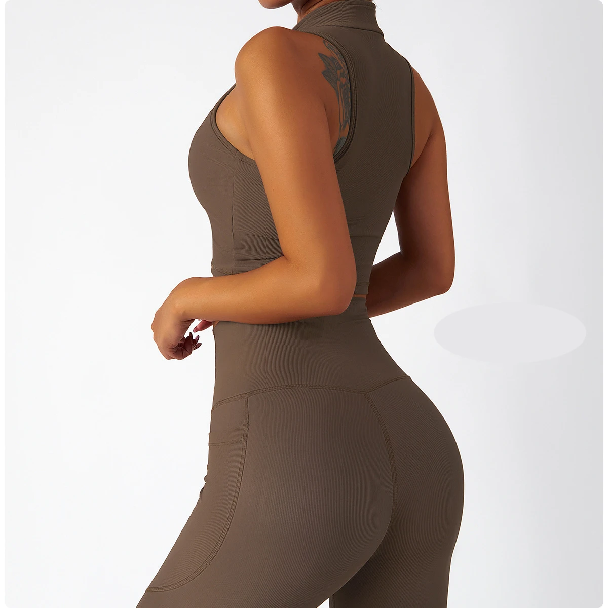 Wholesale Fitness Clothing Ribbed Sports Bra and Legging Seamless Yoga Set 2022 Gym Tights Workout Sets For Women