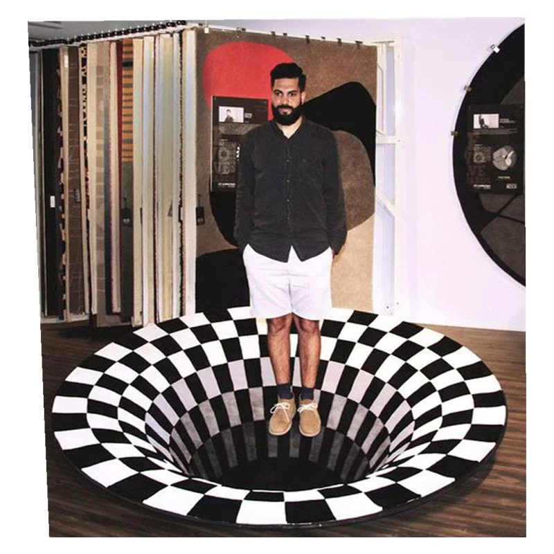 3D вихревой фантазия Оптическая иллюзия с черными отверстиями домашний пол 3d вихревые иллюзии ковры Ковры