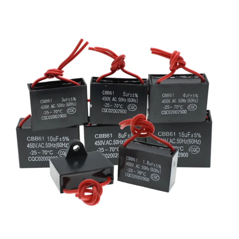CBB61 Capacitor CBB61 4UF 450V Capacitor CBB61 450VAC Capacitor Ceiling fan CBB61 1.2/1.5/1.8/2/2.2/2.5/3/4/5-20UF