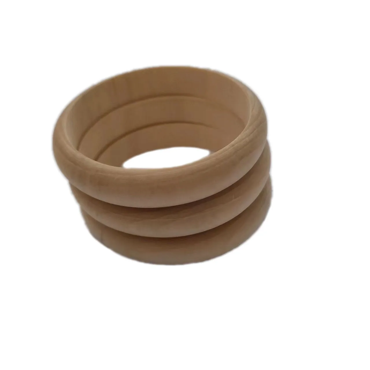 75mm Unfinished Natural Round Solid Wooden Rings Bangle Bracelets  for DIY Craft Project Making