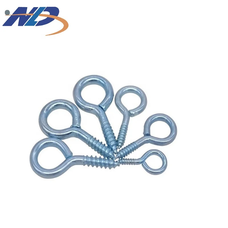NLD Wholesale High Quality Carbon Steel Iron Silver Yellow Zinc Self Tapping Hook Pin Eye Screw