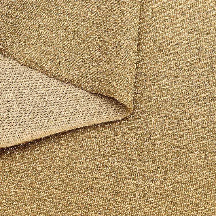 Shiny Glitter 160gsm Stretch Nylon Spandex Metallic Lurex Silver Yarn Moonlight Fabric for Woman Dress