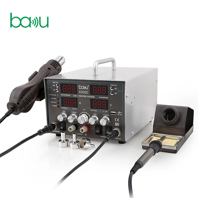 Multifunctional gun rework double digital 3 in 1 hot air station soldering for wholesales ba-8305D