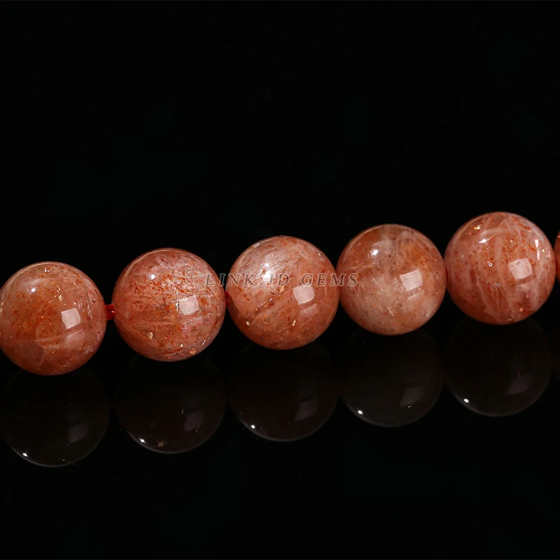 JD Supply 4-10mm Pick Size 5A Natural Gold Sunstone Round Loose Beads Orange Moonstone Beads for Jewelry Making