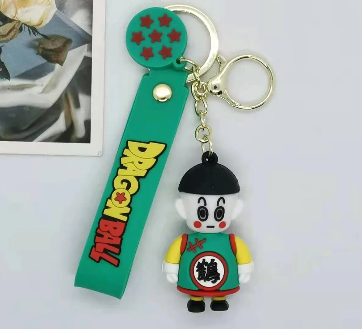2022 Hot Sell Manufacturer Anime Figures Rubber Keychain Pvc Dragon Ball Letter Keychain