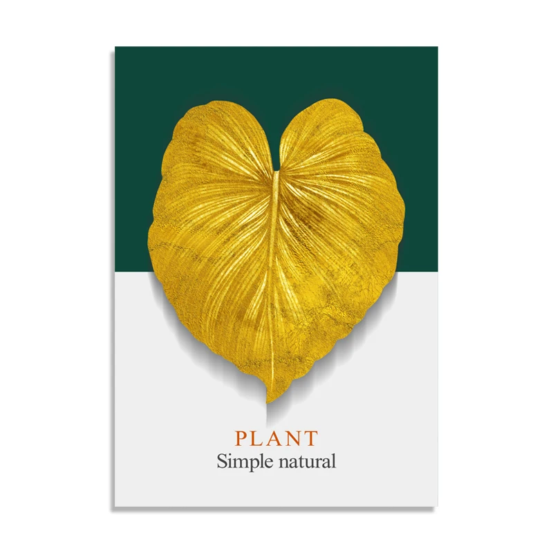 Living Room Decoration Wall Art Combination Painting Green Plant Leaves Flower Wall Art Plant Decoration Combination Painting