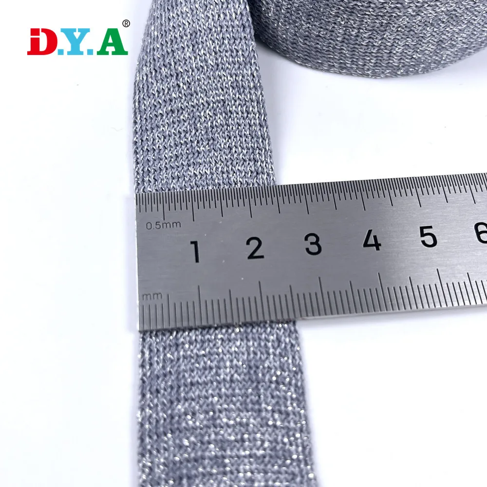 Factory wholesale 25mm lurex knitted webbing tape for garment decoration