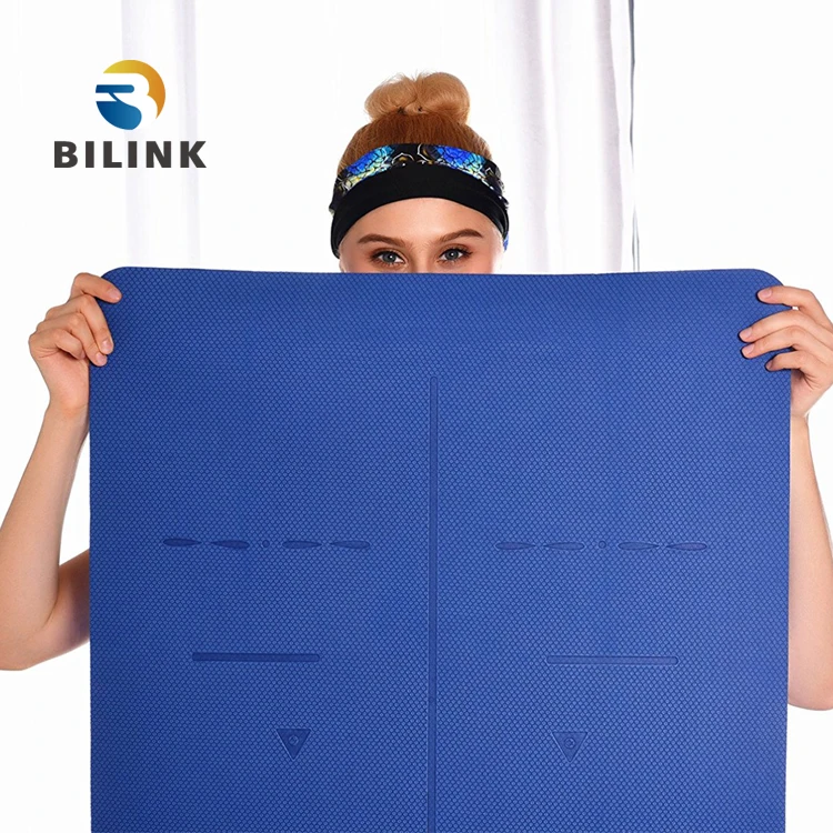 Bilink 100% TPE Material Latest Technology- High Density Lightweight Durable Foam TPE Exercise Yoga Mat with body line