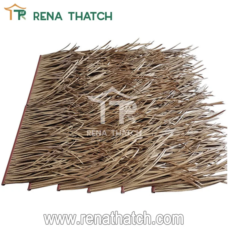 Hot sale Bali synthetic thatch roof material artificial thatch roll artificial palm panel for resort and gazebo