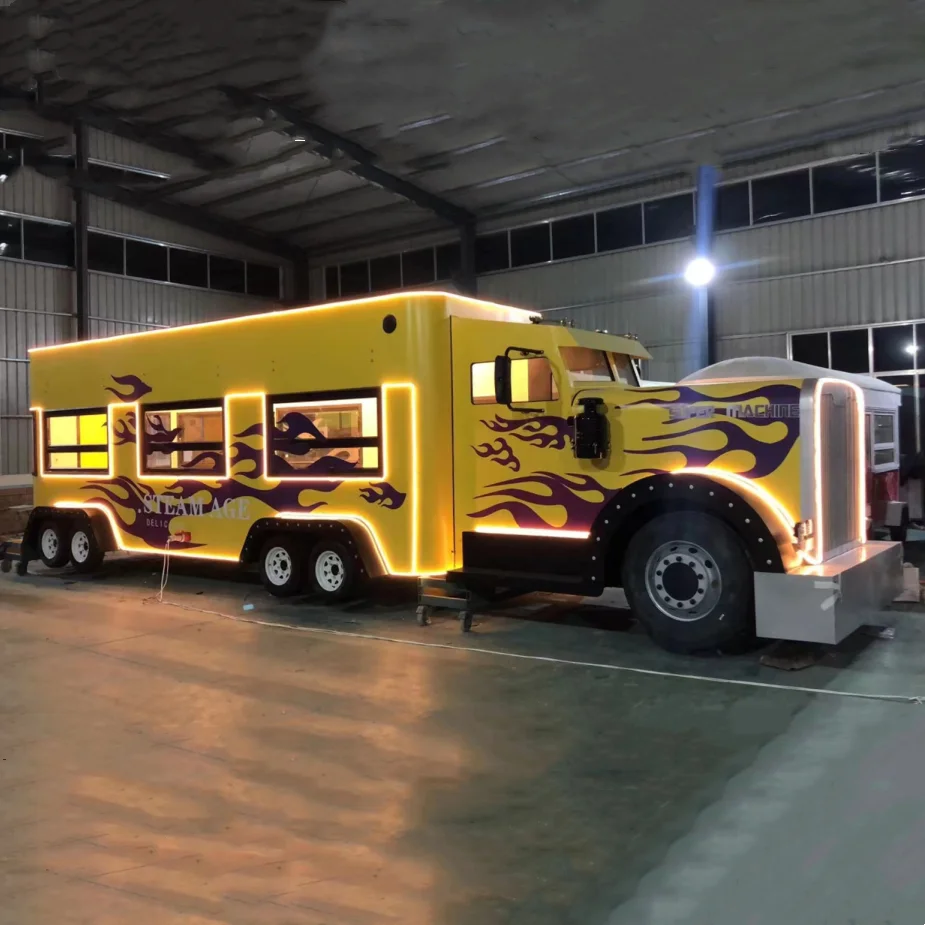 Factory outlet complete kitchen equipment fast food snack beverage coffee milk tea restaurant catering van truck trailer cart