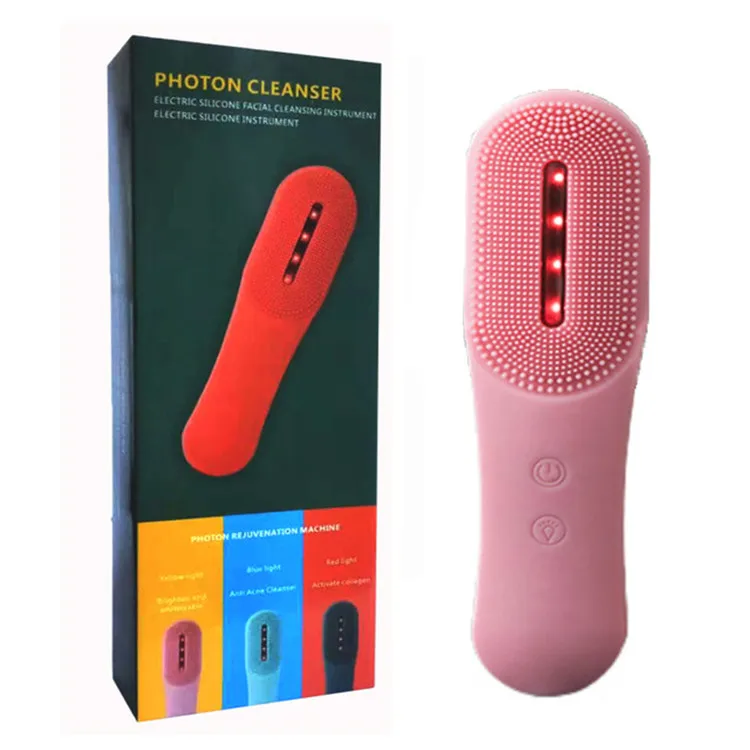 Led Therapy Silicon Facial Cleaner Brush Cleansing Brush Face Cleaner Beauty Facial Brush