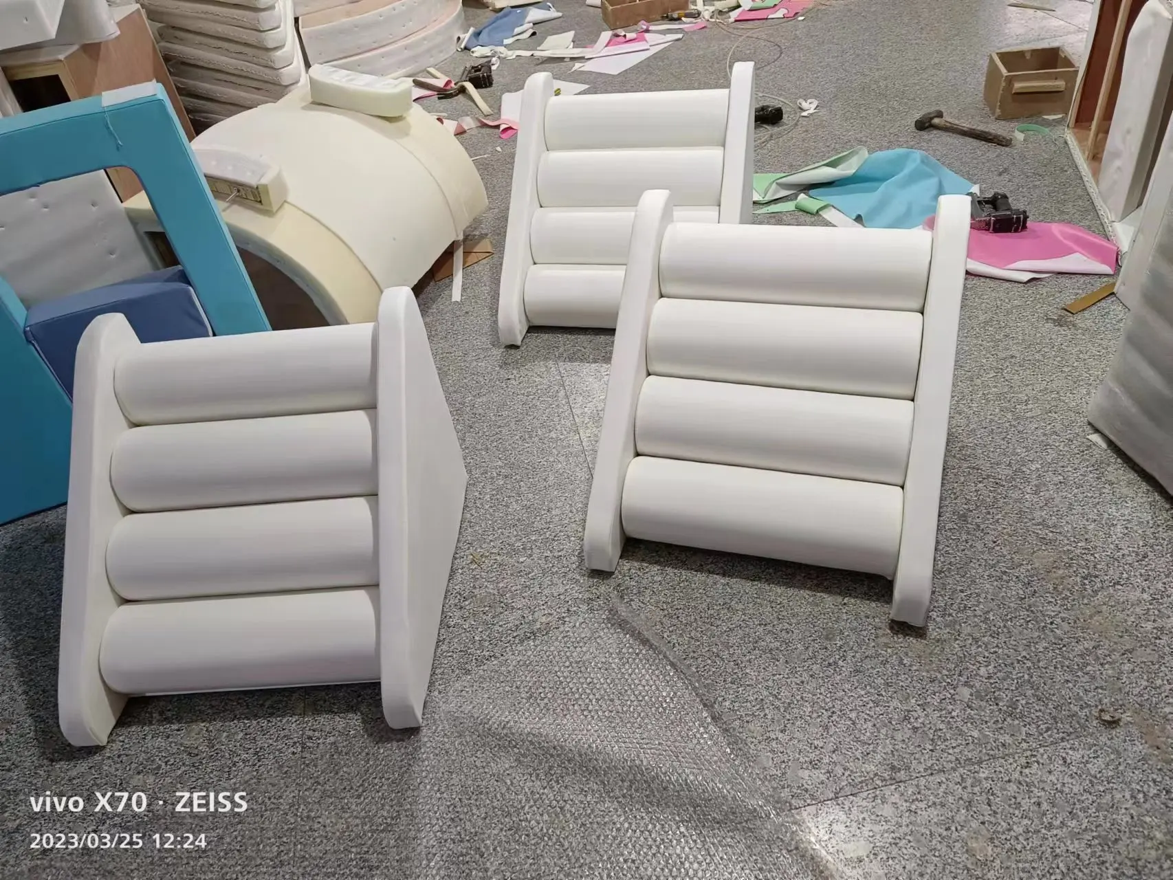 Commercial white ball pit with slide backyard kids entertainment party soft play equipment playground gaga for rental