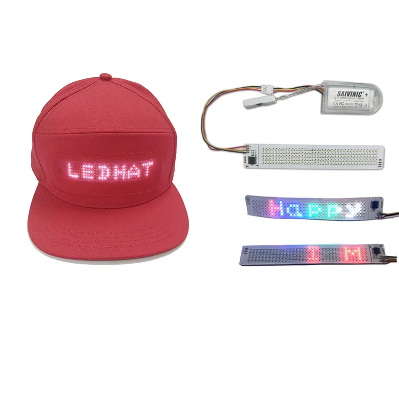 12X2cm Pixel 5*36 Programmable Flexible Mini Led Screen Sheet Advertise Promotion Hat Shoes Built in flexible LED Strip display
