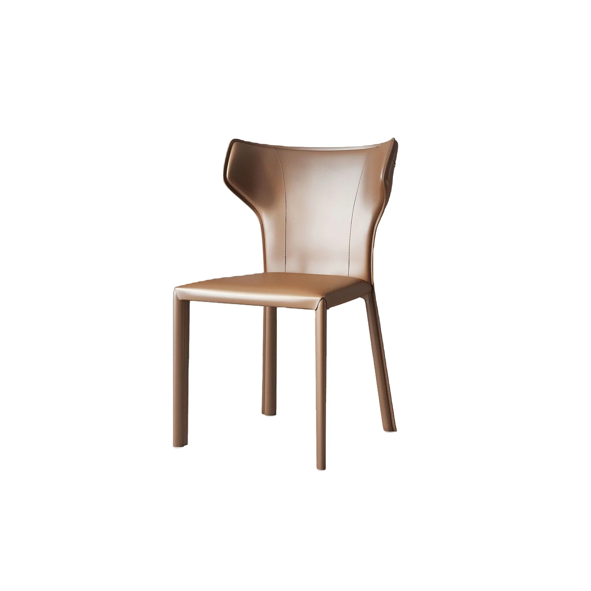 Simple and luxurious saddle leather dining chair Modern and fashionable dining chair for household use Cream style dining chairs