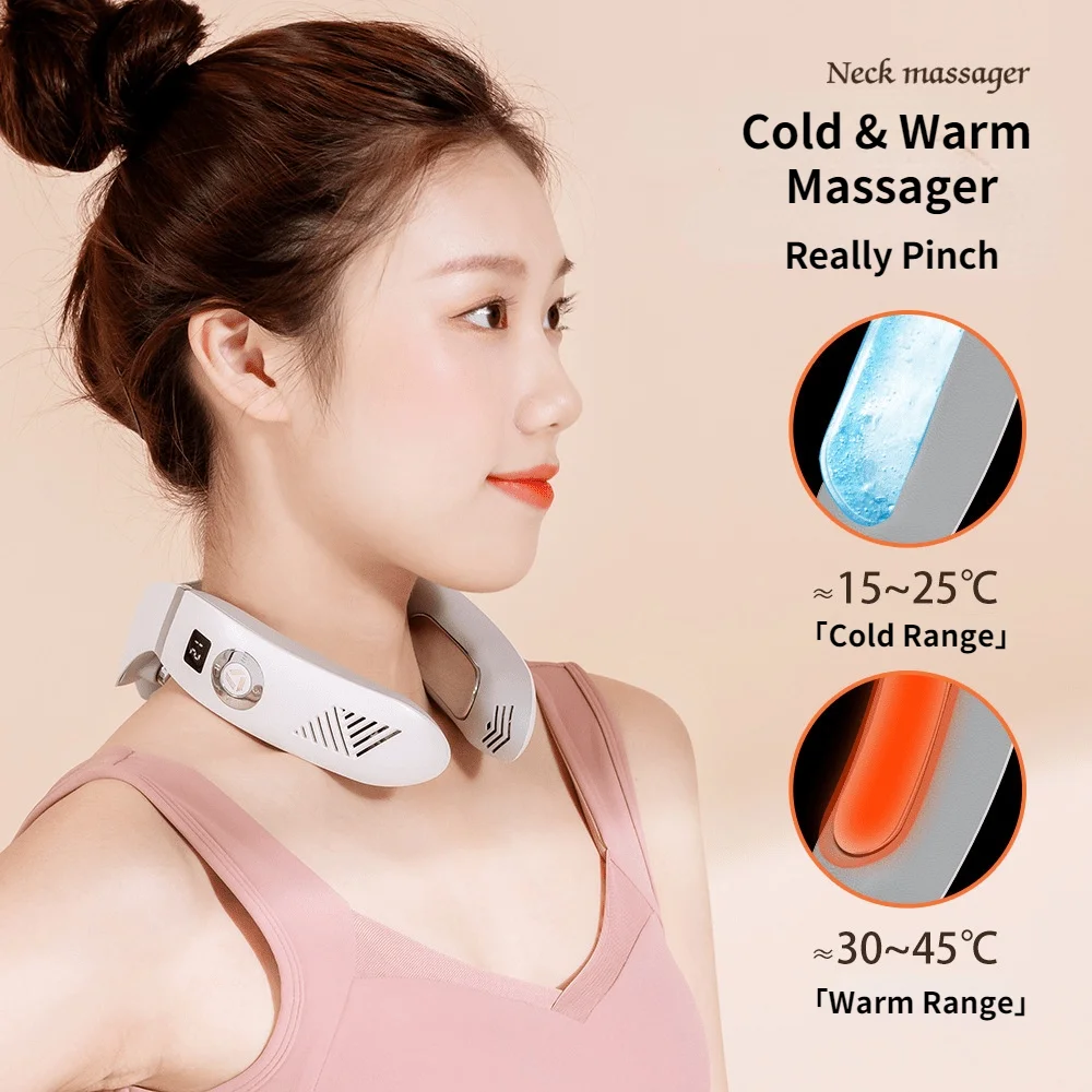 Newest Peltier Combination Rechargeable Cooling And Heating Neck Massager Portable Neck Fan  Heater and Cooler