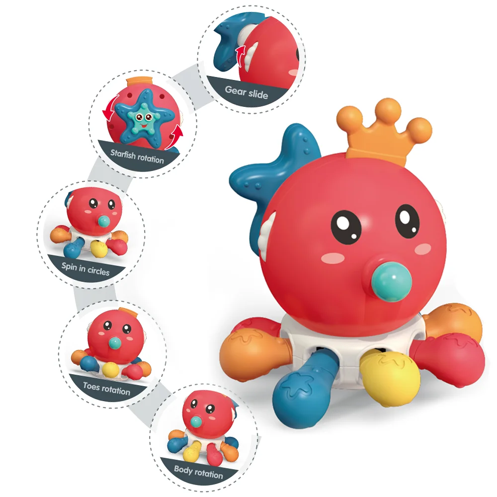 Chewing Out Teeth Octopus Rotating Music Irritable Baby 2024 Autism Feeling Educational Toy