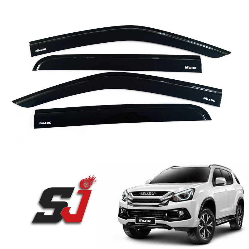 High Quality Custom Black White Two Tone Car Window Sun Visor Rain Guard Car Door Visor for Isuzu Mux 2014-2021