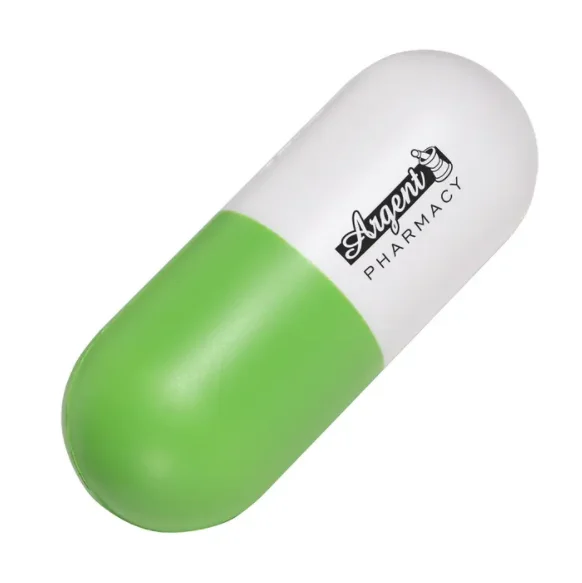 cheap TOP customized logo promotional Imprinted shape Capsule Stress Balls/ Stress Toys