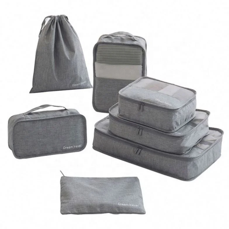 High Quality 2022 Trends  Waterproof Pouch Storage Folding Travel Bag 7 Packing Cubes