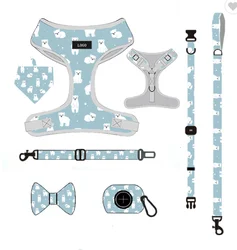 Adjustable Harness With Match accessories Dog Collar Leash Set Dog Adjustable Harness