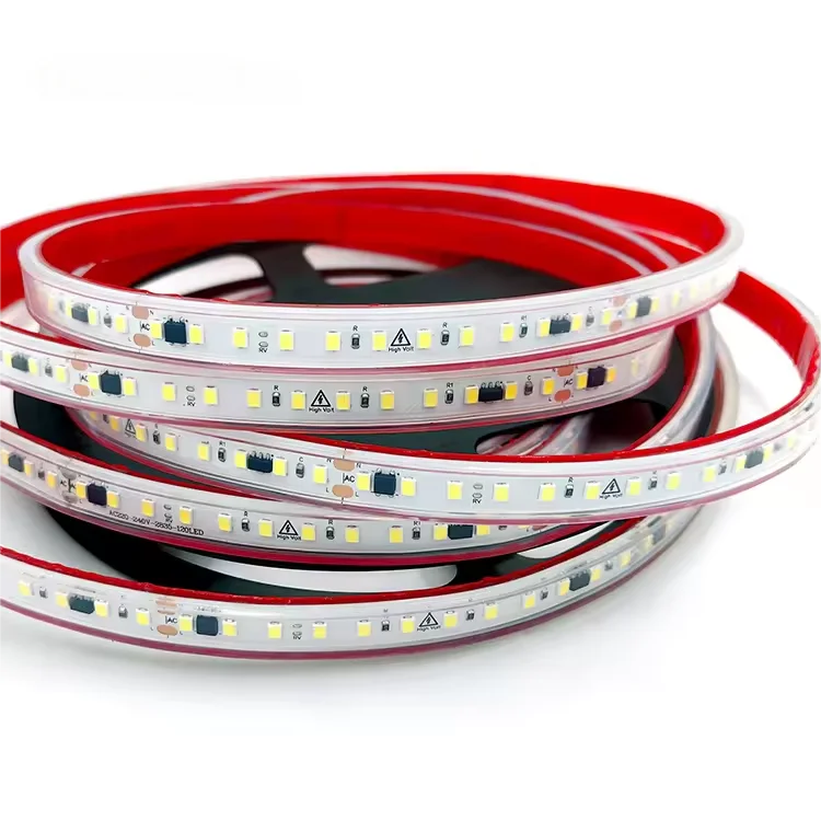 Hongtop оптом цвет 8 мм Smd 120 прямые светодиодные полосы 110 В 220 100 м/рулон IP65 2835 Светодиодные света