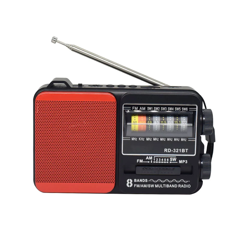 factory best reception solar panel FM/AM/SW1-6 8-band radio USB/TF player flashlight portable radio for gift