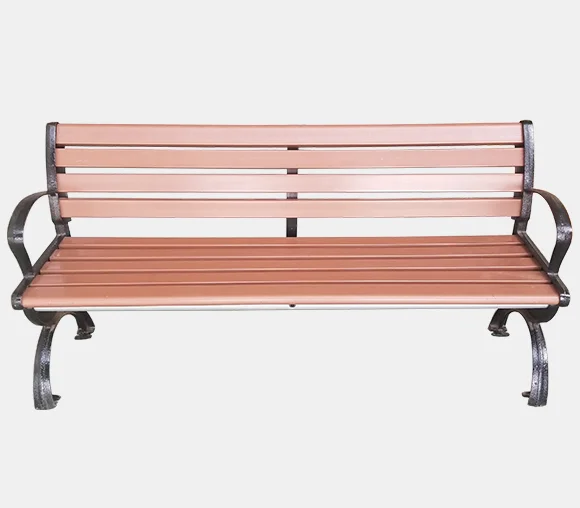 
Custom park outdoor fashion leisure wooden cast iron bench with back 