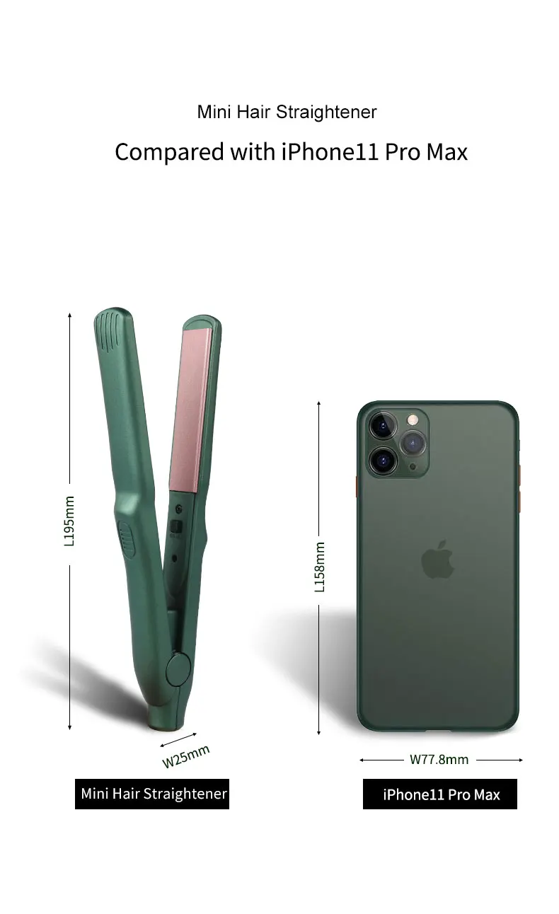 Hot Sale Mini Travel Easy Carry Portable Flat Iron Hair Straightener Mini Hair Iron