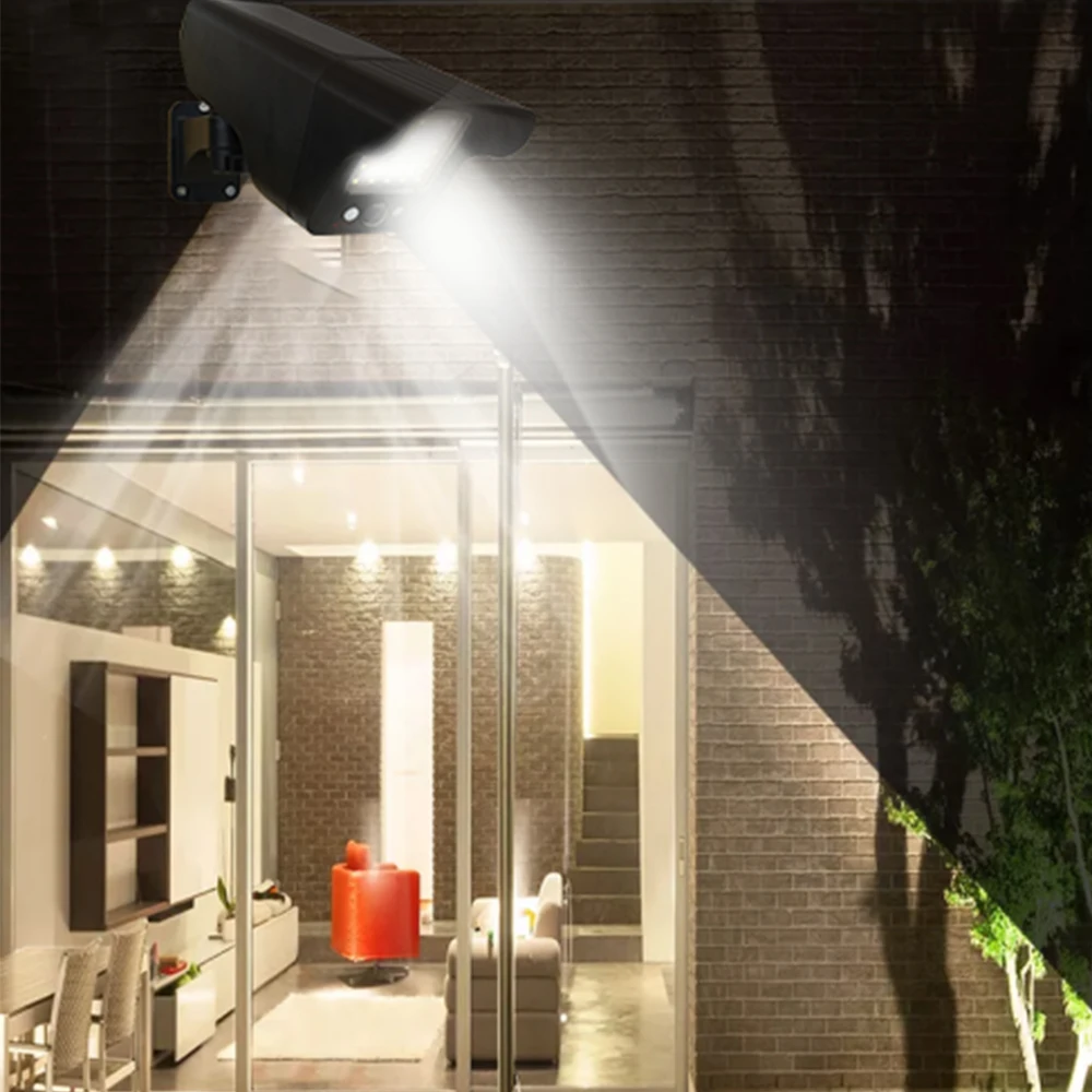 New Design Adjustable Outdoor Waterproof Solar Powered Outdoor Wall Led Garden Security Flood Light Motion Detector Sensor