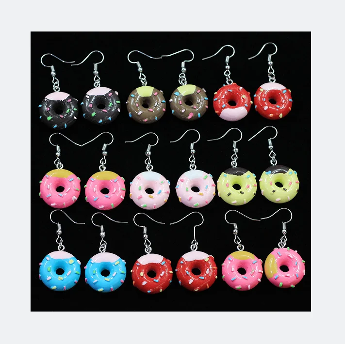 Drop Earrings Handmade Candy Color Cute Cartoon Food Cake Donuts Fashion Jewelry Lovely Valentines Gift Melaleuca cake