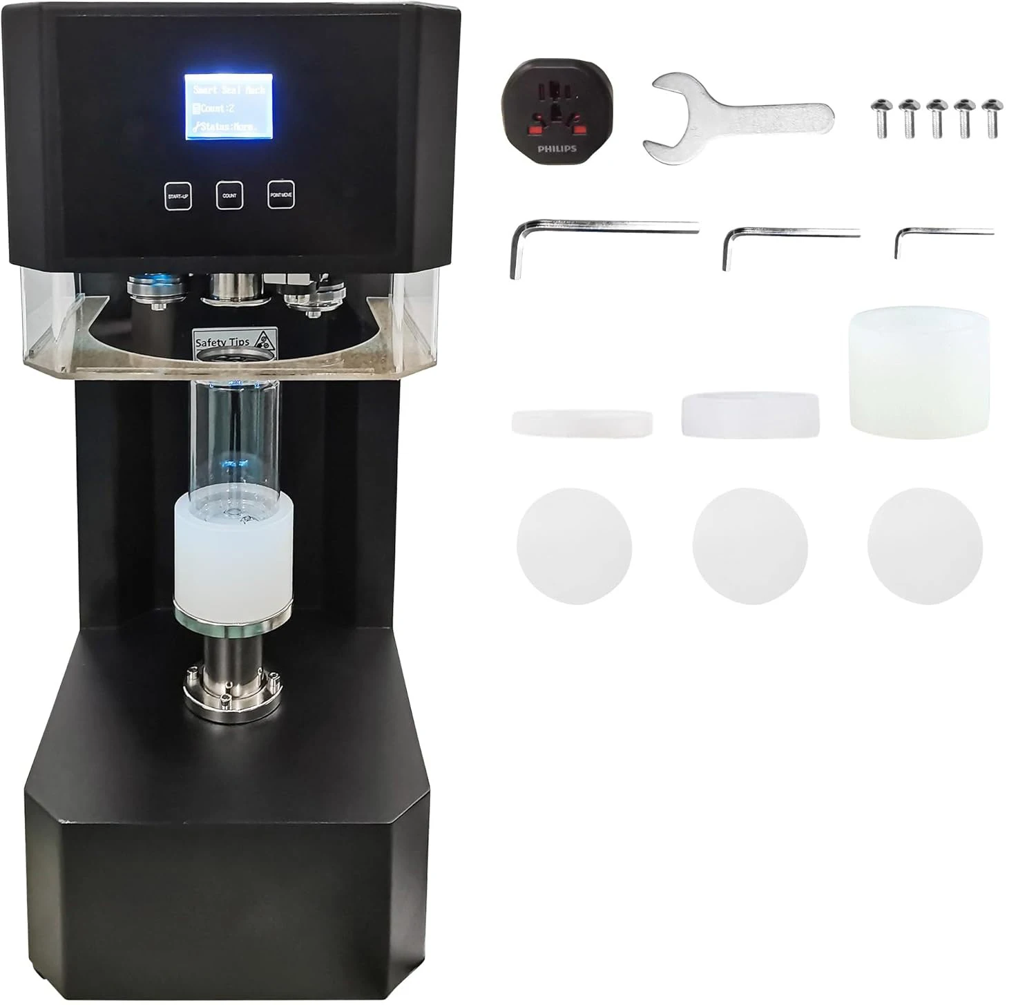 Automatic Non-rotating PET Plastic Metal Tin Beer AL Bottle Can Seamer Easy Open Lid Cover Sealer Sealing Machine