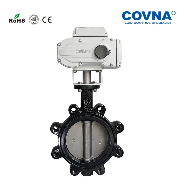 COVNA Cast Iron Lug Type NBR Motorized  Electric Butterfly Valve