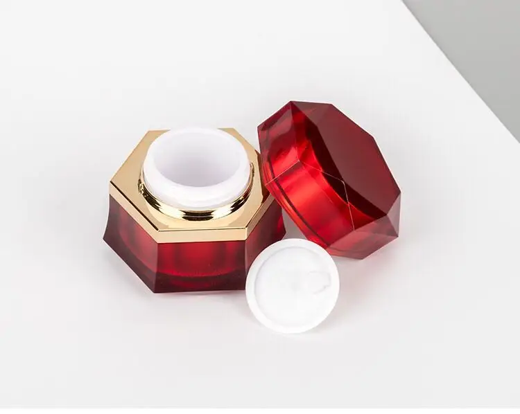 10g new empty acrylic consmetic container,White red gold pink travel cream jar,For cosmetic lotion cream makeup eye shadow