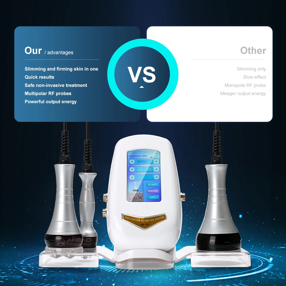 3 in 1 40K Reduce Fat Multipolar RF Body Slimming Cavitation Machine Product For Weight Loss