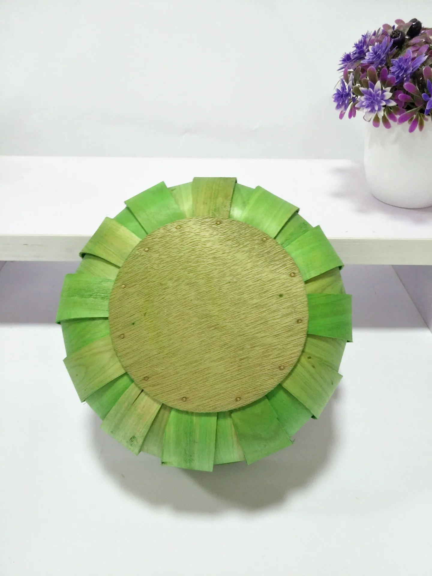 Natural Fruit Wine Storage Basket Small Wooden Rectangle Single Handle Wall Decoration Wood Christmas Gift Basket