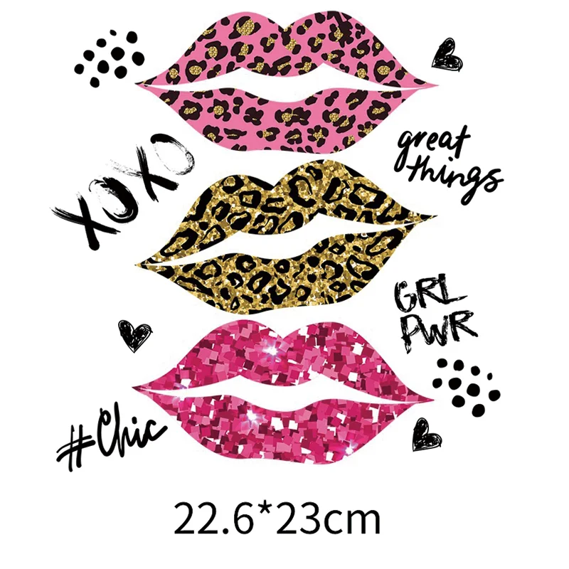 Factory wholesale High Quality lip Logo Clothing Label Thermal Transfer Printing T-Shirt Sticker DTF Thermal Transfer