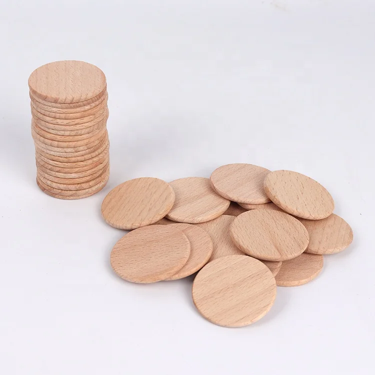 Wholesale Diy Crafts Accessories Diy Unfinished Wood Slices 37mm Beech Wood Round Slice