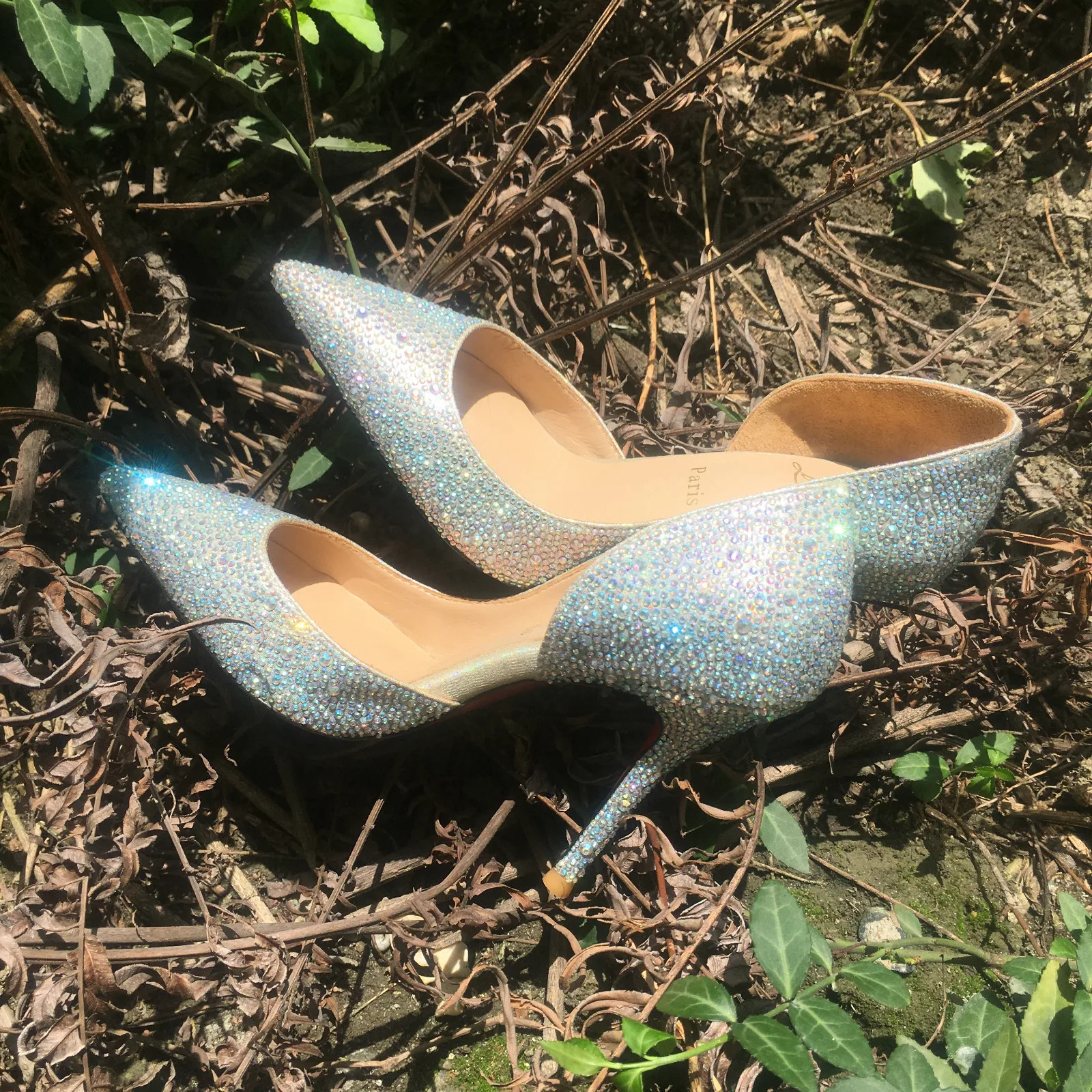 
Chengdu Handmade Shoes Colorful Rhinestones Red Sole stiletto Shoes High Heels Women Shoes 2018 Stiletto 