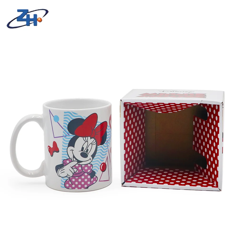 Custom 11oz Ceramic Cup Wholesale 11oz Brand Cartoon Decal Ceramic Souvenir Mug Mugs Contemporary Sustainable Business Gifts