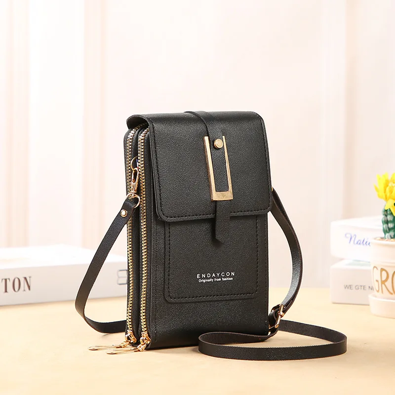 Flap Women Bags Soft Leather Wallets Touch Screen Cell Phone Purse Crossbody Shoulder Strap Handbag Fashion Designer Bag