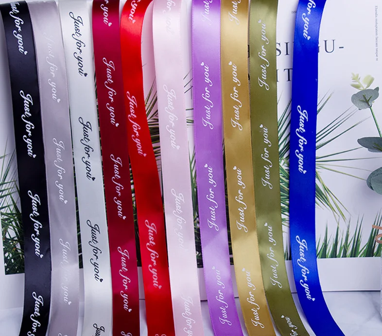 Customizable Inexpensive Monogram Logo Printed Ribbon Decorative Ribbon Bouquet Tie-in Ribbon