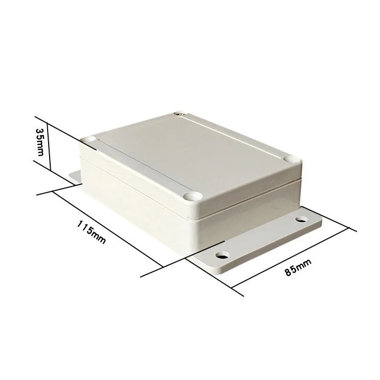 115x85x35mm OEM ABS plastic shell fabrication custom waterproof IP65 electronic enclosure outdoor with ear