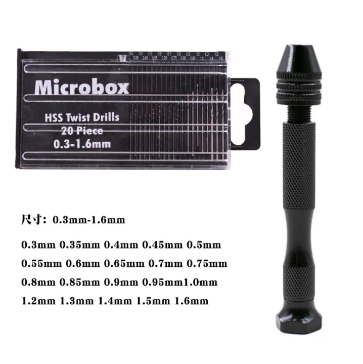 Black hand Twist bit Vajraybodhi play model Hand Drilling Tool Mini Twist bit set