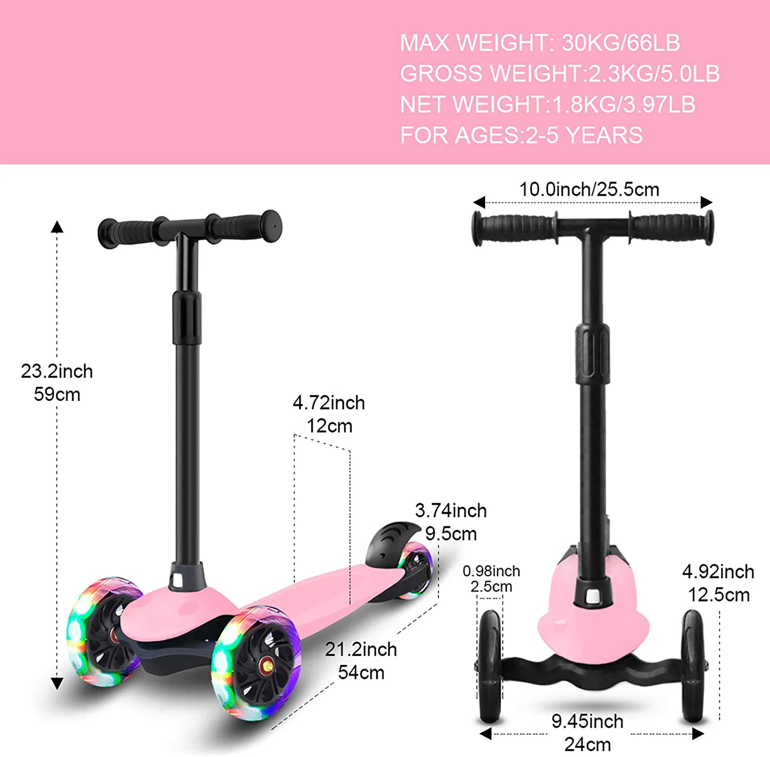 Wholesale cheap adjustable height kid kick scooters with three wheel