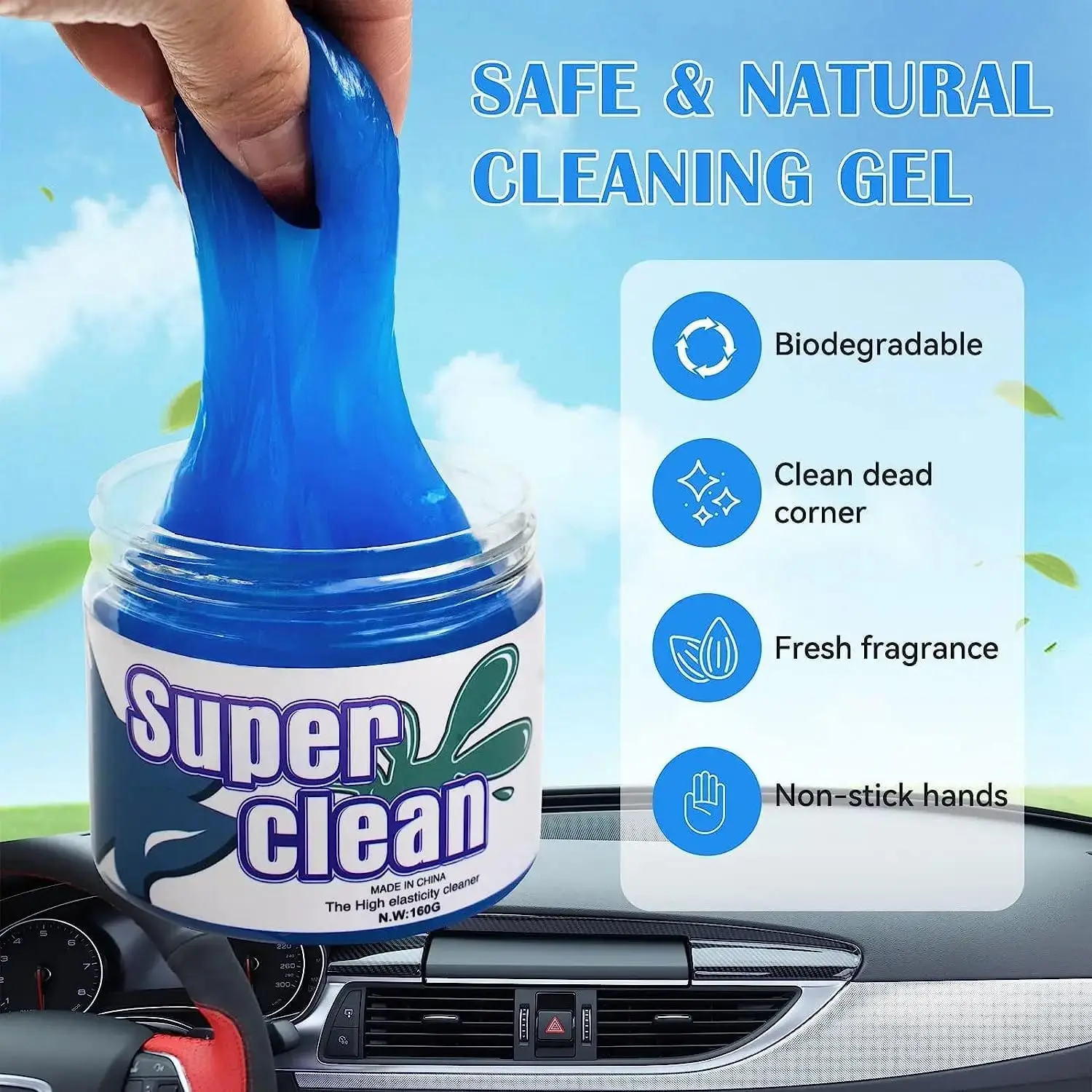 Super Reuse Clean Gel Car Cleaning Gel  for Car Putty Cleaning Keyboard Cleaner Car Accessories Blue