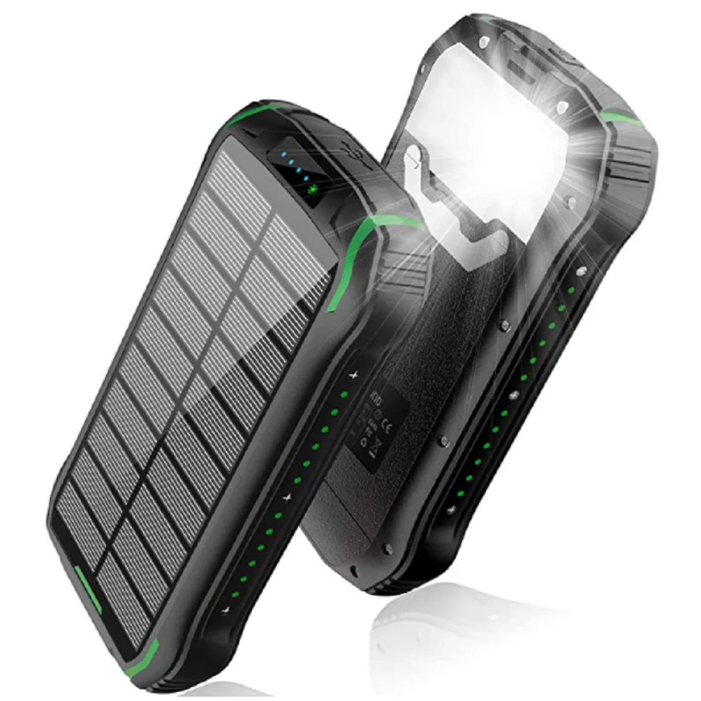 26800mah Newest Model Portable Solar Mobile Phone Charger Universal Solar Power Bank Charger with Hook 25000mah High Capacity Ce
